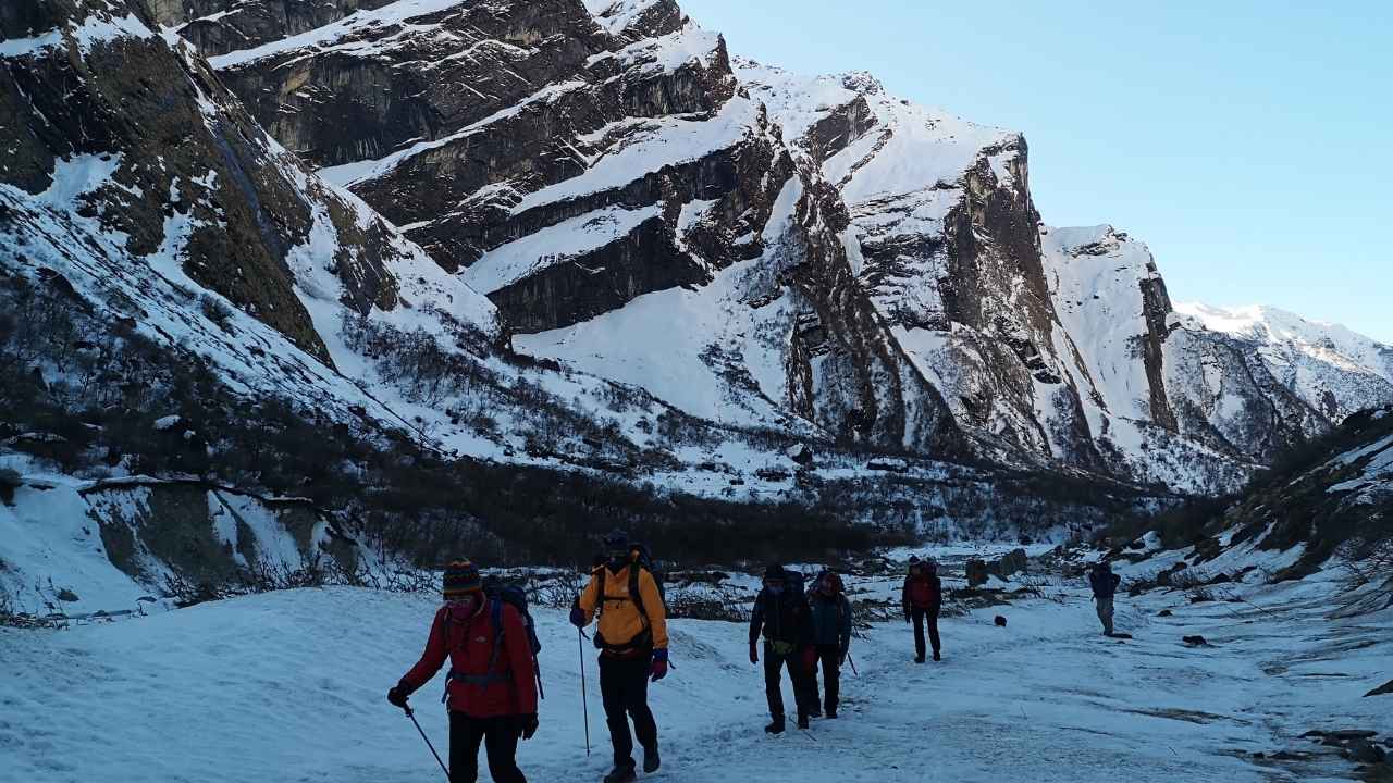 Walking into the Annapurna Sanctuary: 